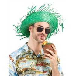 CHAPEAU DE PAILLE HAWAI COULEUR VERT