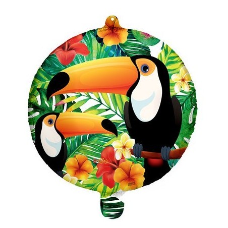 BALLON METALLIQUE ROND 45 CM TOUCAN 