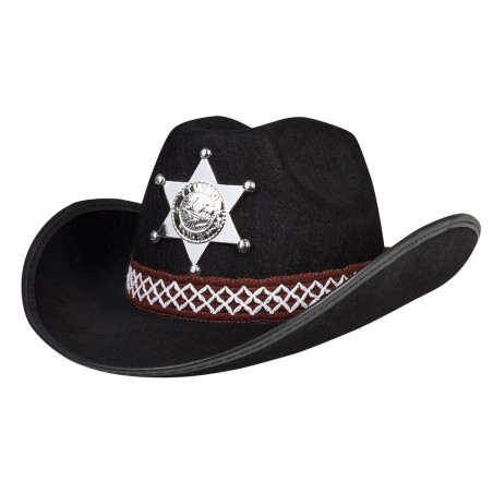CHAPEAU DE SHERIF COWBOY WESTERN ROUGE BLANC MARRON ROSE OU NOIR