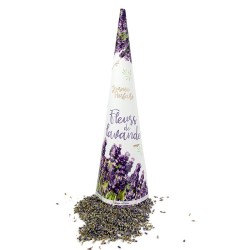 FLEURS DE LAVANDE EN CONE CEREMONIE MARIAGE HAUTEUR 33 CM