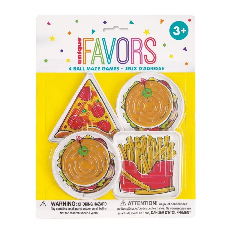 4 JEUX LABYRINTHE FAST FOOD - GADGETS POUR PINATA OU SAC CADEAU 4 JEUX LABYRINTHE FAST FOOD - GADGETS POUR PINATA OU SAC CADEAU
