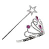 BAGUETTE DE FEE MAGIQUE + DIADEME PRINCESSE ISABELLE ARGENT PIERRES STRASS ROSE BAGUETTE DE FEE MAGIQUE + DIADEME PRINCESSE ISABELLE ARGENT PIERRES STRASS ROSE