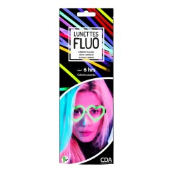 LUNETTES FLUO GLOW STICK FORME COEUR COULEURS ASSORTIES