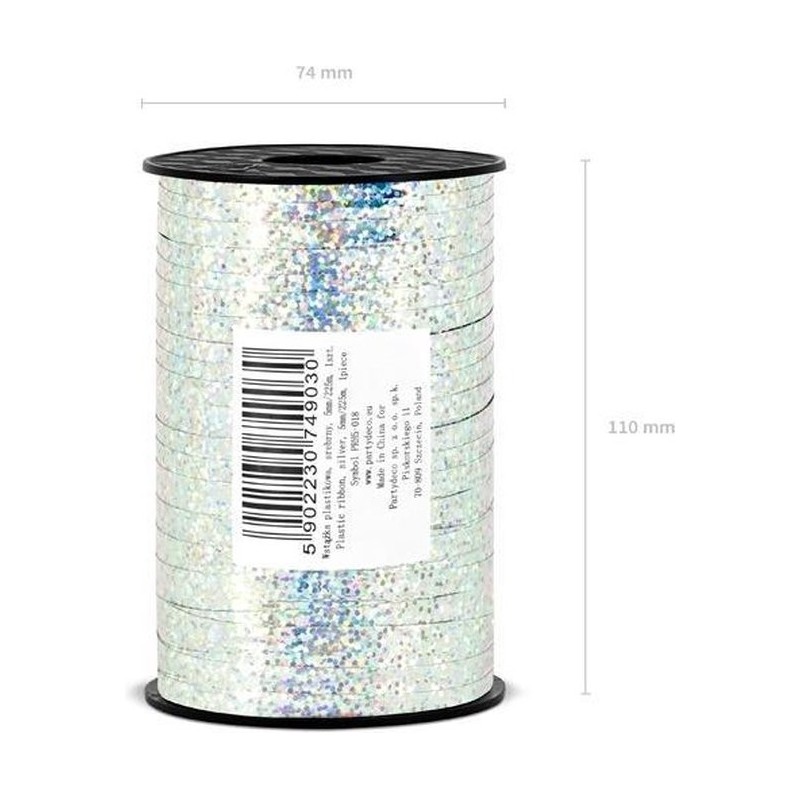 RUBAN BOLDUC ARGENT BRILLANT 5 MM x 225 M RUBAN BOLDUC ARGENT BRILLANT 5 MM x 225 M