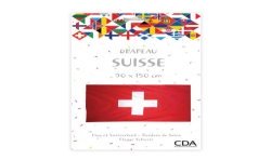 DRAPEAU SUISSE EN TISSU POLYESTER 90 X 150 CM
