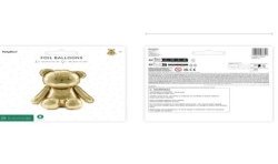 BALLON METALLIQUE OURS ASSIS OR GONFLAGE AIR 38 X 42 CM