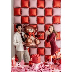 BALLON METALLIQUE OURS MARRON NOEUD ROUGE GONFLAGE AIR 84 X 75 CM