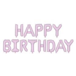 GUIRLANDE BALLONS METALLIQUES GONFLAGE AIR HAPPY BIRTHDAY LILAS 340X35 CM