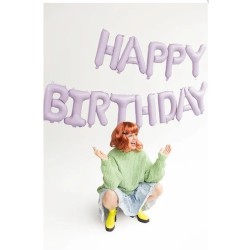 GUIRLANDE BALLONS METALLIQUES GONFLAGE AIR HAPPY BIRTHDAY LILAS 340X35 CM