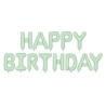GUIRLANDE BALLONS METALLIQUES GONFLAGE AIR HAPPY BIRTHDAY VERT PASTEL 340X35 CM