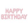 GUIRLANDE BALLONS METALLIQUES GONFLAGE AIR HAPPY BIRTHDAY ROSE PASTEL 340X35 CM