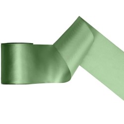 RUBAN SATIN VERT EUCALYPTUS OU SAUGE 100 MM X 25 M