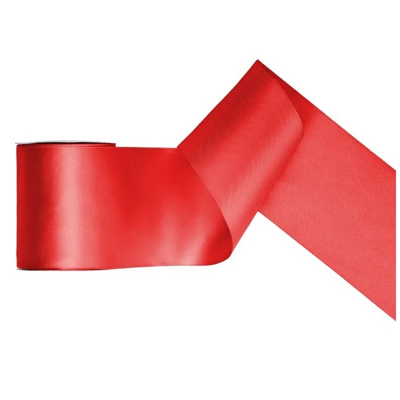 RUBAN SATIN ROUGE  100 MM X 25 M RUBAN SATIN ROUGE  100 MM X 25 M