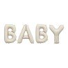 GUIRLANDE BALLONS METALLIQUES GONFLAGE AIR LETTRES BABY BLANC CREME 90 X 35 CM