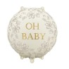 BALLON METALLIQUE ROND OH BABY BLANC CREME 35 CM GONFLE BALLON METALLIQUE ROND OH BABY BLANC CREME 35 CM GONFLE