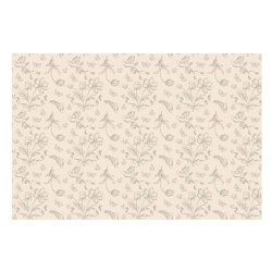 NAPPE POLY COTON HYDROPHOBE BEIGE AVEC FLEURS 120 X 180 CM