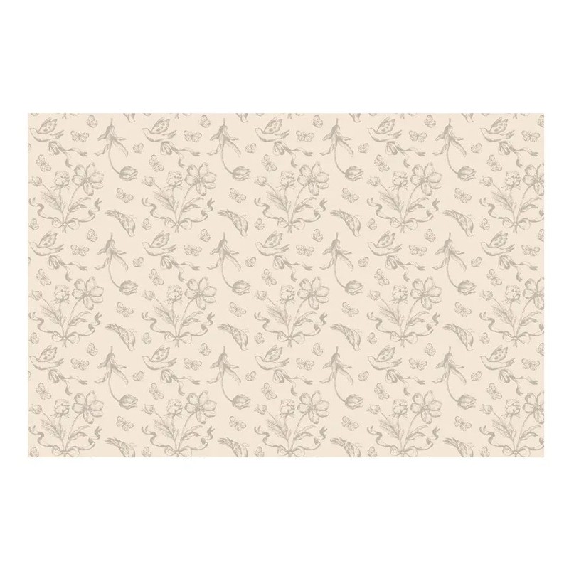 NAPPE POLY COTON HYDROPHOBE BEIGE AVEC FLEURS 120 X 180 CM NAPPE POLY COTON HYDROPHOBE BEIGE AVEC FLEURS 120 X 180 CM