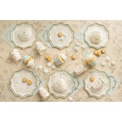 NAPPE POLY COTON HYDROPHOBE BEIGE AVEC FLEURS 120 X 180 CM