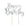 TOP OU PIQUE GATEAU CAKE TOPPER HAPPY BIRTHDAY ARGENT TOP OU PIQUE GATEAU CAKE TOPPER HAPPY BIRTHDAY ARGENT