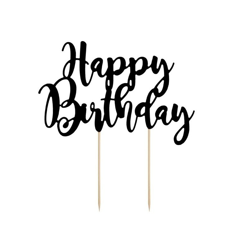 TOP OU PIQUE GATEAU CAKE TOPPER HAPPY BIRTHDAY NOIR TOP OU PIQUE GATEAU CAKE TOPPER HAPPY BIRTHDAY NOIR