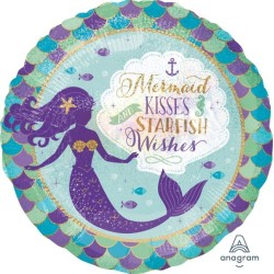 BALLON METALLIQUE ROND SIRENE 45 CM