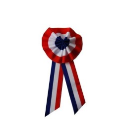 10 COCARDES TISSU TRICOLORE A PANS 5 CM ATTCHE EPINGLE NOURRICE