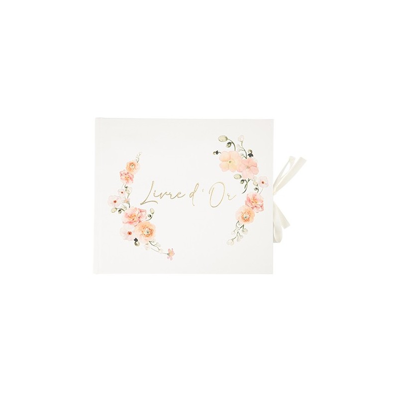 LIVRE D'OR ROSE PECHE ET OR 68 PAGES LIVRE D'OR ROSE PECHE ET OR 68 PAGES