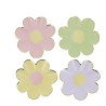 8 ASSIETTES FLEURS PASTEL 18 CM LILAS ROSE VERT JAUNE OR ASSORTIS