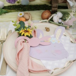 16 SERVIETTES VICHY PASTEL 33 X 33 CM LILAS ROSE VERT JAUNE OR ASSORTIS