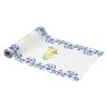 CHEMIN DE TABLE DOLCE VITA BLANC, BLEU ROI ET JAUNE 28 CM X 5M