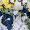 16 SERVIETTES DOLCE VITA BLEU ROI , BLANC ET OR + CITRONS 33 X 33 CM 3 PLIS 16 SERVIETTES DOLCE VITA BLEU ROI , BLANC ET OR + CITRONS 33 X 33 CM 3 PLIS