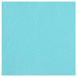 25 SERVIETTES PAPIER CRYSTAL BLEU CIEL COL 6 33 X 33 CM