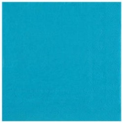 25 SERVIETTES PAPIER CRYSTAL BLEU AQUA COL 141 33 X 33 CM