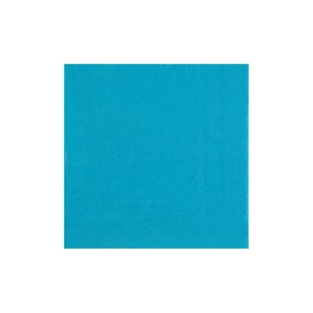 25 SERVIETTES PAPIER CRYSTAL BLEU AQUA COL 141 33 X 33 CM