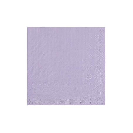 25 SERVIETTES PAPIER CRYSTAL LILAS OU PARME COL 16 33 X 33 CM