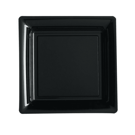 12 ASSIETTES CARREES NOIRES 23,5 CM