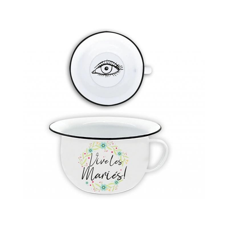 POT DE CHAMBRE  VIVE LA MARIEE EN CERAMIQUE