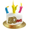 CHAPEAU GATEAU ANNIVERSAIRE 50 ANS AVEC BOUGIES CHAPEAU GATEAU ANNIVERSAIRE 50 ANS AVEC BOUGIES