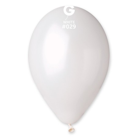 50 BALLONS BLANC PERLE OU NACRE BIO LATEX 28-30 CM 