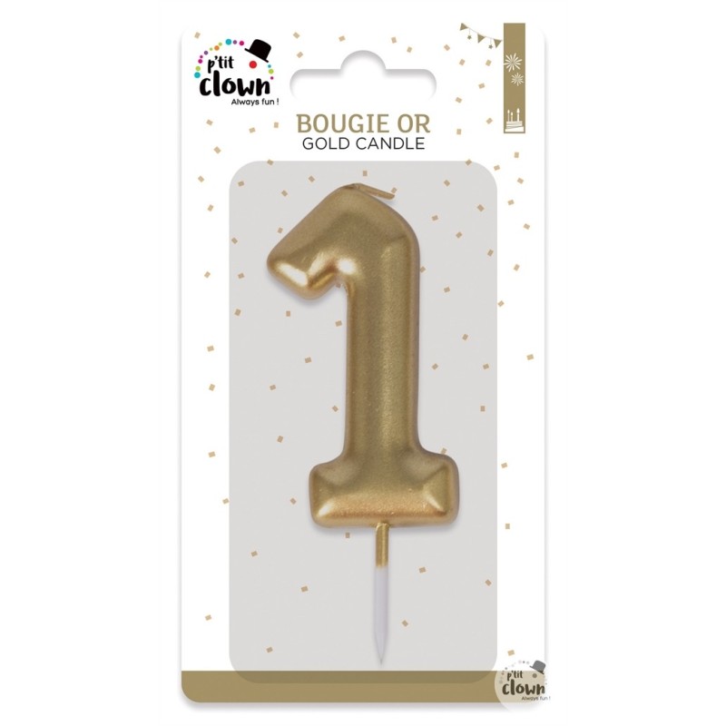 BOUGIE OR CHIFFRE 1 BOUGIE OR CHIFFRE 1