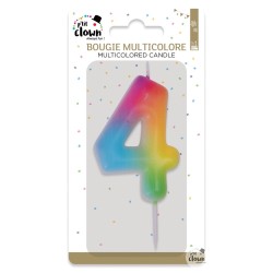 BOUGIE MULTICOLORE CHIFFRE 4