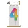 BOUGIE MULTICOLORE CHIFFRE 4