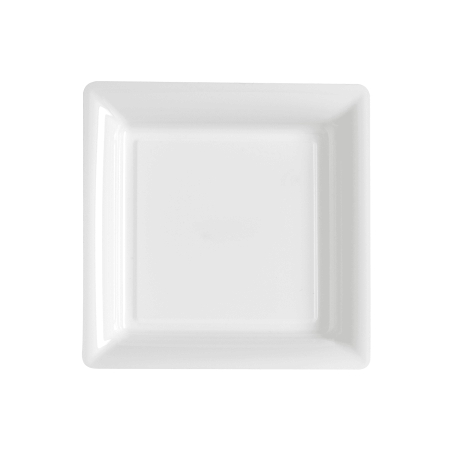 12 ASSIETTES CARREES BLANC 18 X 18 CM
