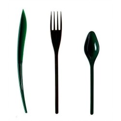 30 COUVERTS VERT SAPIN 10 FOURCHETTES 10 COUTEAUX 10 CUILLERES