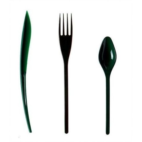 30 COUVERTS VERT SAPIN 10 FOURCHETTES 10 COUTEAUX 10 CUILLERES