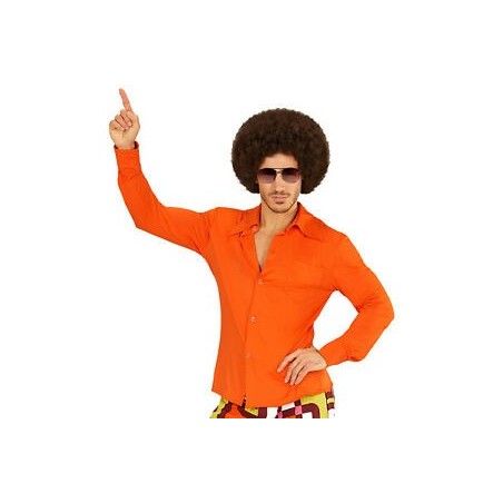 CHEMISE ORANGE ANNEE 70 TAILLE S/M
