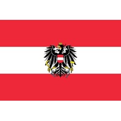 DRAPEAU ETAT D'AUTRICHE 90 X 150 CM AVEC BLASON