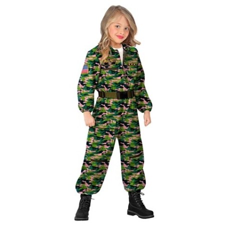 DEGUISEMENT PILOTE COMBINAISON VERT CAMOUFLAGE TAILLE 158 CM