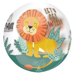 BALLON METALLIQUE ORBZ ANIMAUX DE LA JUNGLE GET WILD BIRTHDAY 38 X 40 CM