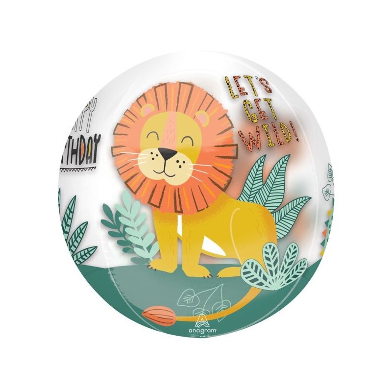 BALLON METALLIQUE ORBZ ANIMAUX DE LA JUNGLE GET WILD BIRTHDAY 38 X 40 CM  BALLON METALLIQUE ORBZ ANIMAUX DE LA JUNGLE GET WILD BIRTHDAY 38 X 40 CM